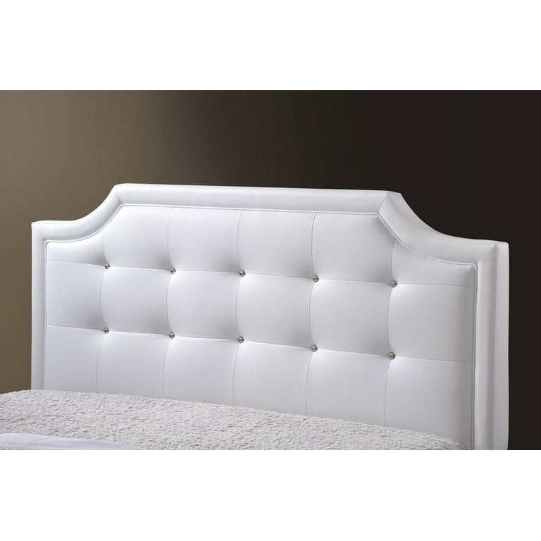 Baxton Studio Carlotta White Modern Bed with Upholstered Headboard - King Size Baxton Studio Carlotta White Modern Bed with Upholstered Headboard - King Size