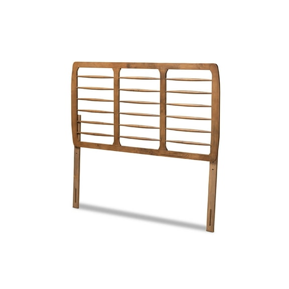 Baxton Studio Carolyn Mid-Century Modern Ash Walnut Finished Wood Full Size Headboard,Wholesale Interiors