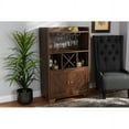 thumbnail image 1 of Baxton Studio Carrie Transitional Farmhouse Walnut Brown Finished Wood Wine Storage Cabinet, 1 of 7