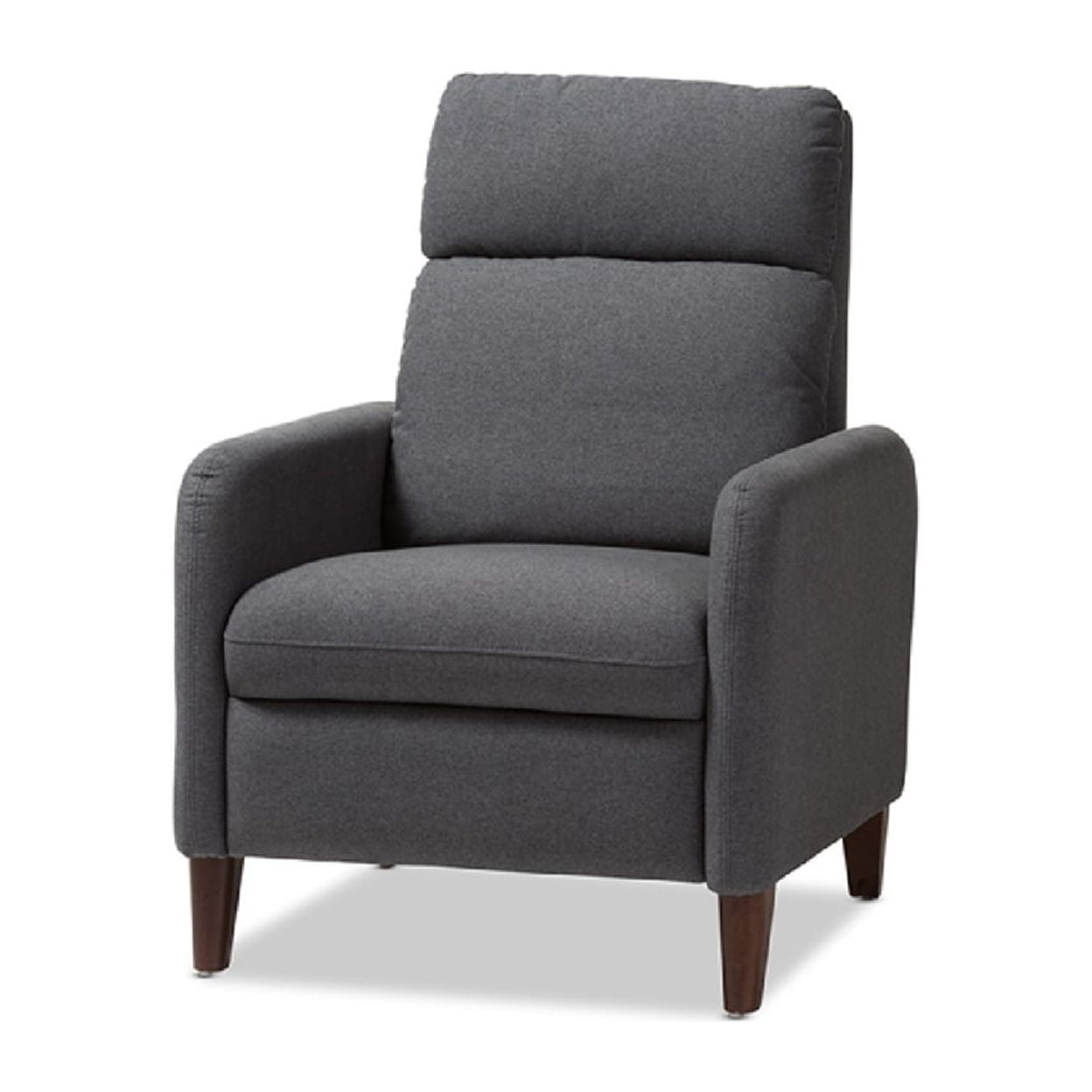 Casanova Mid-Century Modern Gray Fabric Recliner Chair
