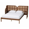 thumbnail image 1 of Baxton Studio Cascadia Brown Wood Queen Size Wingback Platform Bed, 1 of 9