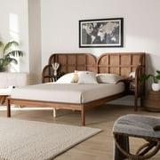 Baxton Studio Cascadia Mid-Century Platform Bed, Queen, Walnut Brown