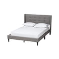 thumbnail image 1 of Baxton Studio Transitional Grey Fabric Upholstered Queen Size Platform Bed, 1 of 12