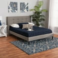 thumbnail image 1 of Baxton Studio Casol Mid-Century Modern Transitional Grey Fabric Upholstered Queen Size Platform Bed, 1 of 10