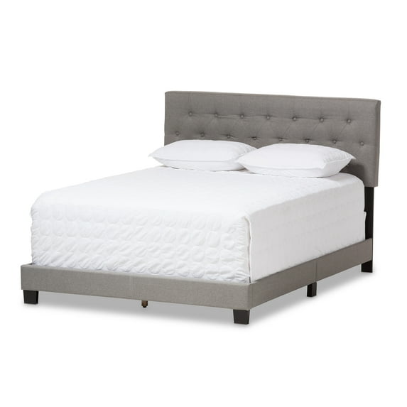 Baxton Studio Cassandra Light Grey Fabric Upholstered Full Size Bed