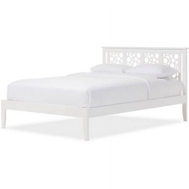 Baxton Studio Celine Modern and Contemporary Geometric Pattern White Solid Wood Queen Size Platform Bed Baxton Studio Celine Modern and Contemporary Geometric Pattern White Solid Wood Queen Size Platform Bed