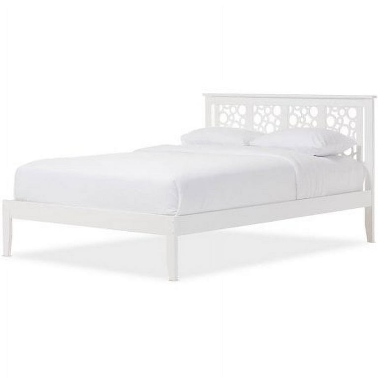 Baxton Studio Celine Modern and Contemporary Geometric Pattern White Solid Wood Queen Size Platform Bed Baxton Studio Celine Modern and Contemporary Geometric Pattern White Solid Wood Queen Size Platform Bed