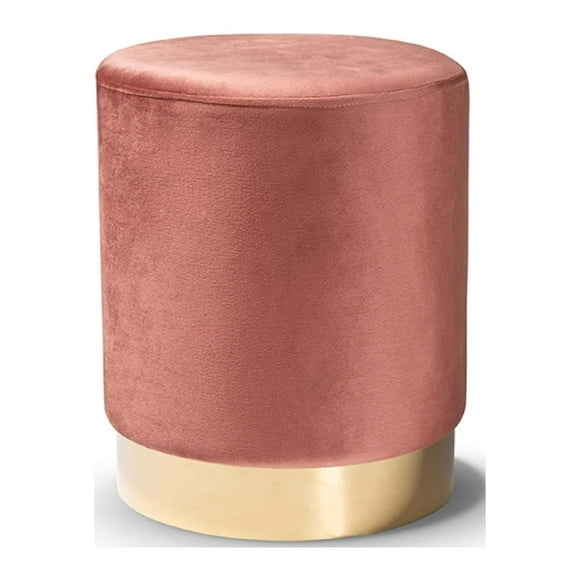 Baxton Studio Chaela Contemporary Glam and Luxe Blush Pink Velvet Fabric Upholstered and Gold Finished Metal