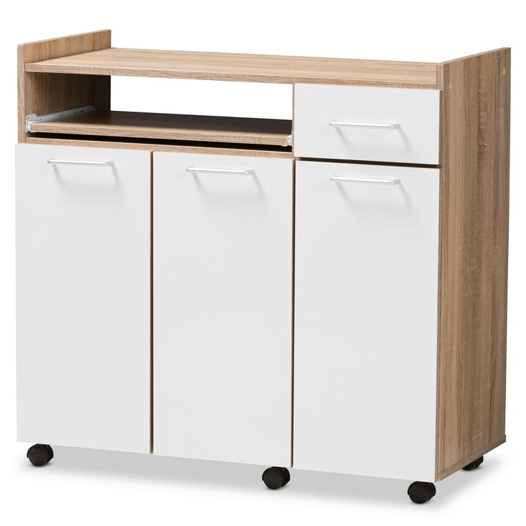 Baxton Studio Charmain Modern and Contemporary Light Oak and White Finish Kitchen Cabinet Baxton Studio Charmain Modern and Contemporary Light Oak and White Finish Kitchen Cabinet