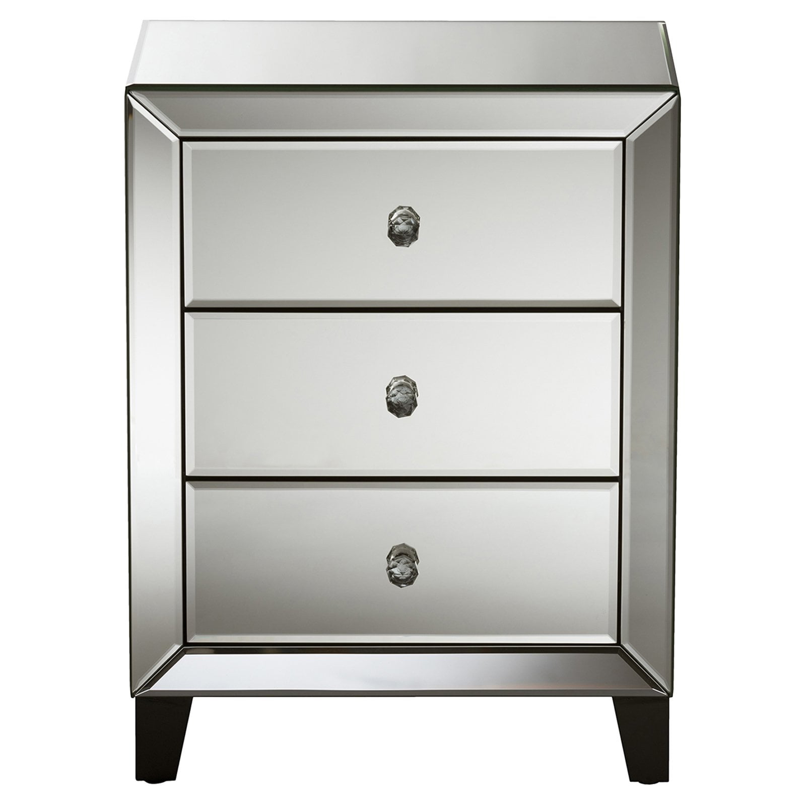Baxton Studio Chevron Modern and Contemporary Hollywood Regency Glamour Style Mirrored 3-Drawers Nightstand Bedside Table Baxton Studio Chevron Modern and Contemporary Hollywood Regency Glamour Style Mirrored 3-Drawers Nightstand Bedside Table