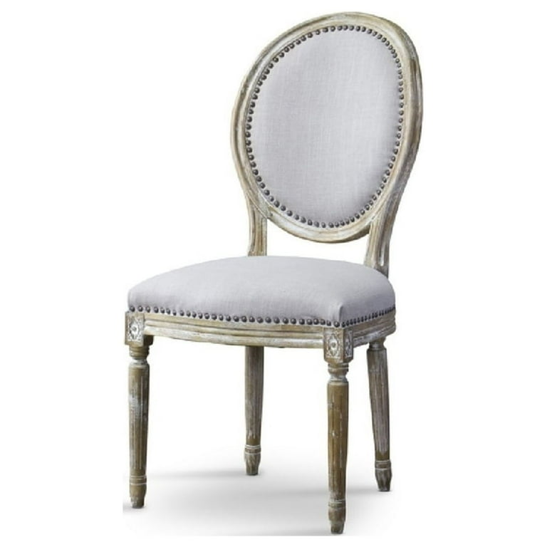Baxton Studio Clairette Wood Traditional French Accent Chair—Round Baxton Studio Clairette Wood Traditional French Accent Chair—Round