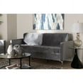 thumbnail image 1 of Baxton Studio Clara Modern and Contemporary Grey Velvet Fabric Upholstered 3-Seater Sofa, 1 of 6