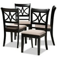 thumbnail image 1 of Baxton Studio Clarke Modern and Contemporary Sand Fabric Upholstered and Espresso Brown Finished Wood 4-Piece Dining Chair Set, 1 of 7