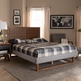 thumbnail image 1 of Baxton Studio Claudia King Size Light Gray Upholstered Wood Platform Bed, 1 of 11