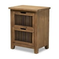 thumbnail image 1 of Baxton Studio Clement Rustic Transitional Medium Oak Finished 2-Drawer Wood Spindle Nightstand, 1 of 5