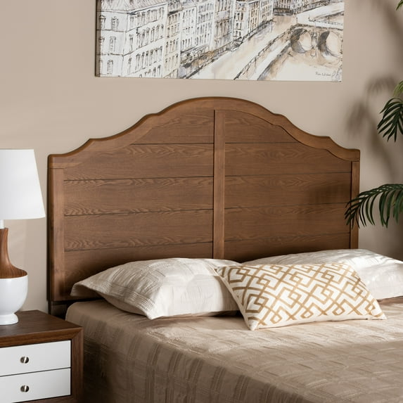 Baxton Studio Clive Traditional Slat Back Support Engineered Wood Headboard, King, Ash Walnut