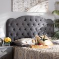 thumbnail image 1 of Baxton Studio Clovis Modern and Contemporary Grey Velvet Fabric Upholstered Full Size Headboard, 1 of 8