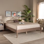Baxton Studio Colette Mid-Century Wood Platform King Bed in Oak