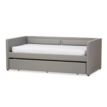 Baxton Studio Contemporary Fabric Daybed with Trundle by  Grey