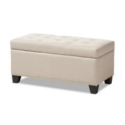 Baxton Studio Contemporary Fabric Storage Ottoman by Beige