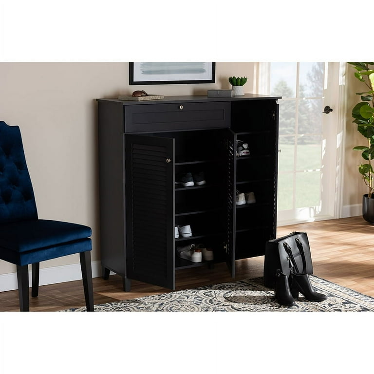 Baxton studio pocillo wood sale shoe storage cabinet