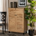 thumbnail image 1 of Baxton Studio Coolidge Modern and Contemporary Oak Brown Finished Wood 5-Shelf Shoe Storage Cabinet, 1 of 12