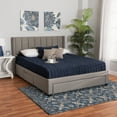 thumbnail image 1 of Baxton Studio Coronado Mid-Century Modern Transitional Grey Fabric Full Size 3-Drawer Storage Platform Bed, 1 of 14