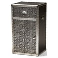 thumbnail image 1 of Baxton Studio Cosette Vintage Industrial Silver Metal Floral Accent Cabinet, 1 of 5