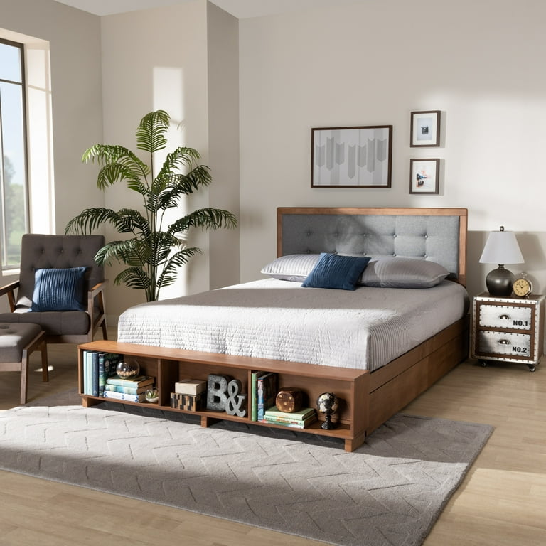 Baxton Studio Cosma Modern Transitional Ash Walnut Brown Finished Wood 4-Drawer Queen Size Platform Storage Bed Baxton Studio Cosma Modern Transitional Ash Walnut Brown Finished Wood 4-Drawer Queen Size Platform Storage Bed