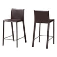thumbnail image 1 of Baxton Studio Crawford Brown Leather 2-Piece Counter Height Stool Set, 1 of 9