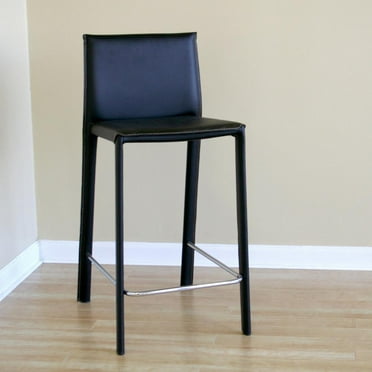 Baxton Studio Crawford Counter Height Stool in Black (Set of 2)