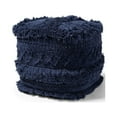 thumbnail image 1 of Baxton Studio Curlew Moroccan Inspired Navy Handwoven Cotton Pouf Ottoman, 1 of 4