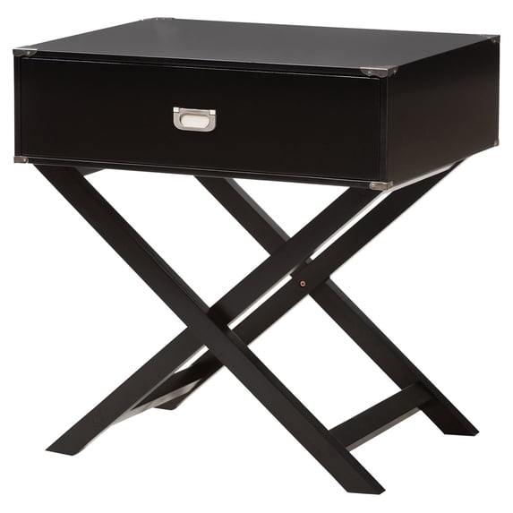 Baxton Studio Curtice Modern And Contemporary Black 1-Drawer Wooden End Table