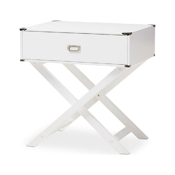 Baxton Studio Curtice Modern And Contemporary White 1-Drawer Wooden Bedside Table