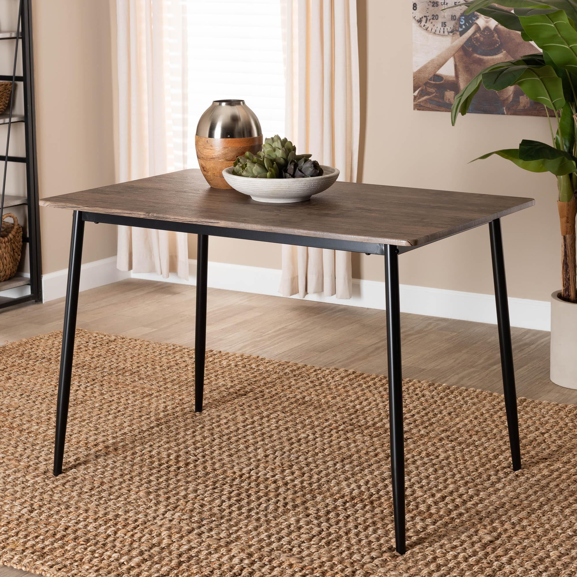Baxton Studio Dalair Industrial Dining Table, Dark Brown