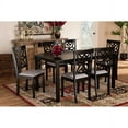 thumbnail image 1 of Baxton Studio Dallas Modern and Contemporary Grey Fabric Upholstered and Dark Brown Finished Wood 7-Piece Dining Set, 1 of 7