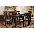 thumbnail image 1 of Baxton Studio Dallas Modern and Contemporary Sand Fabric Upholstered and Dark Brown Finished Wood 7-Piece Dining Set, 1 of 7