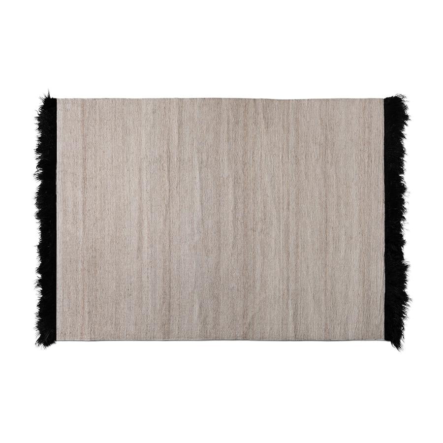 Dalston Beige and Black Handwoven Wool Area Rug