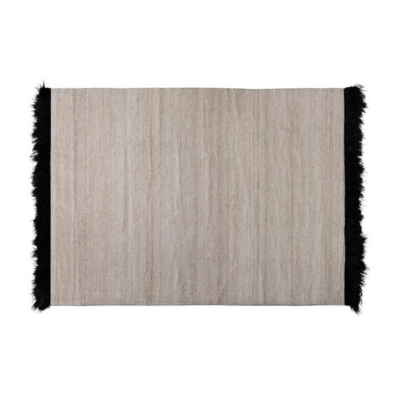 Baxton Studio Dalston Modern and Contemporary Beige and Black Handwoven Wool Blend Area Rug