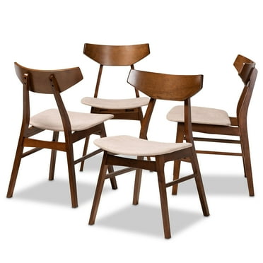 Baxton Studio Danica Mid-Century Modern Transitional 4-Piece Dining Chair Set Light Beige