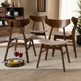 thumbnail image 1 of Baxton Studio Danica Mid-Century Modern Transitional Light Beige Fabric Upholstered and Walnut Brown Finished Wood 4-Piece Dining Chair Set, 1 of 6