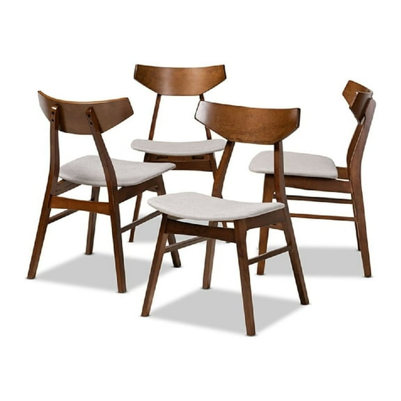 Baxton Studio Danica Mid-Century Modern Transitional Light Grey Fabric Upholstered and Walnut Brown Finished Wood