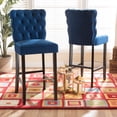 thumbnail image 1 of Baxton Studio Daphne Bar Stool, Navy Blue, Set of 2, 1 of 8