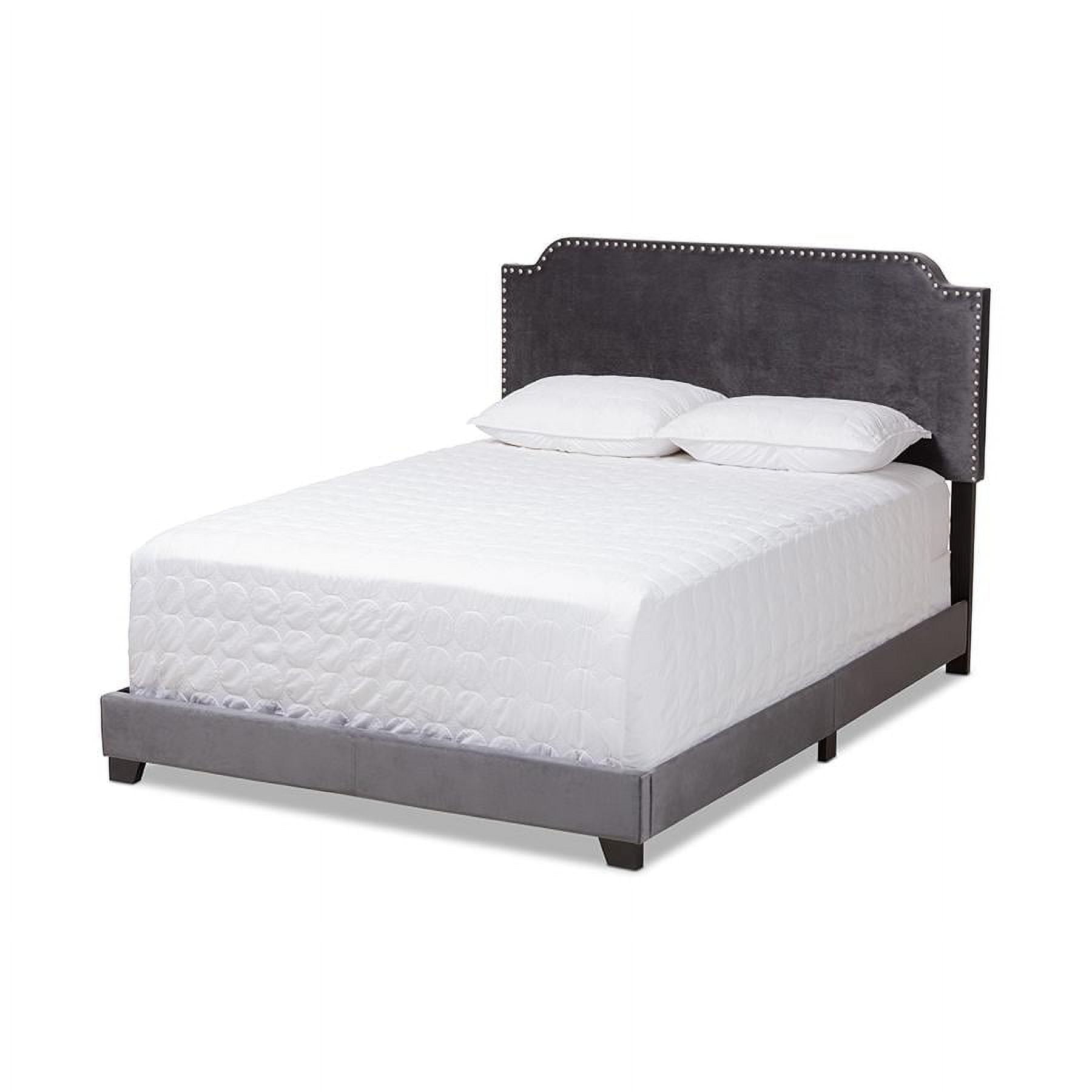 Baxton Studio Darcy Luxe and Glamour Dark Grey Velvet Upholstered King Size Bed Baxton Studio Darcy Luxe and Glamour Dark Grey Velvet Upholstered King Size Bed