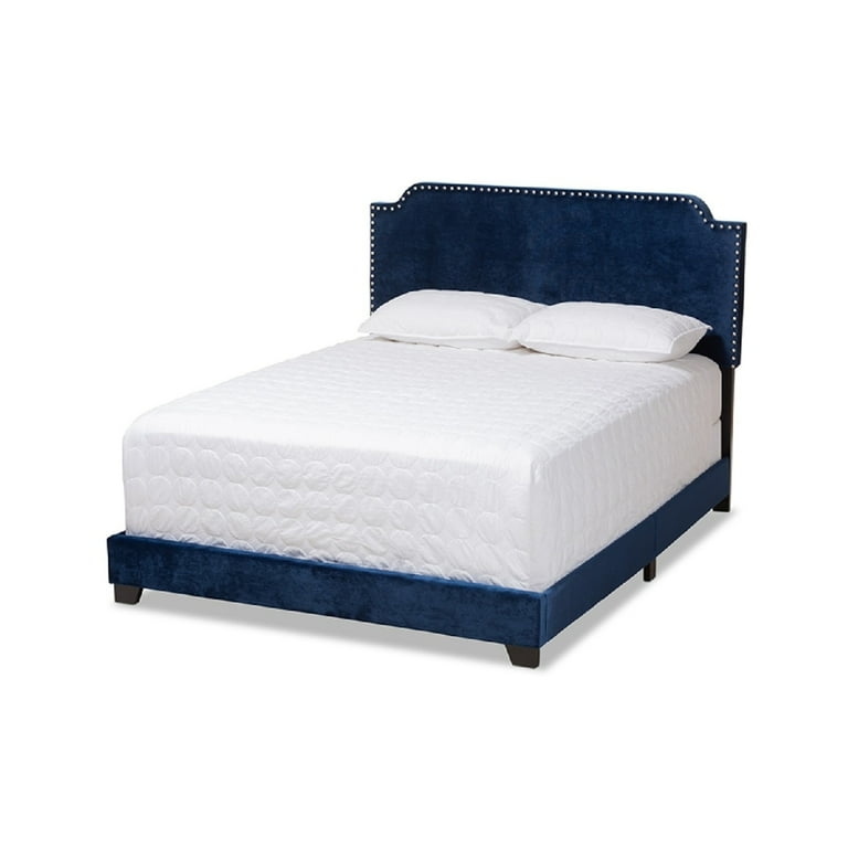 Baxton Studio Darcy Luxe and Glamour Navy Velvet Upholstered Full Size Bed Baxton Studio Darcy Luxe and Glamour Navy Velvet Upholstered Full Size Bed