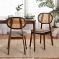 thumbnail image 1 of Baxton Studio Darrion Mid-Century Modern Grey Fabric and Walnut Brown Finished Wood 2-Piece Dining Chair Set, 1 of 9
