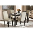 thumbnail image 1 of Baxton Studio Daveney Modern and Contemporary Cream Faux Leather Upholstered 5-Piece Dining Set, 1 of 6