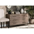thumbnail image 1 of Baxton Studio Daxton Rustic Oak Finished Wood 6-Drawer Dresser, 1 of 3