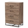 thumbnail image 1 of Baxton Studio Daxton Modern and Contemporary Rustic Oak Finished Wood 4-Drawer Storage Chest, 1 of 9