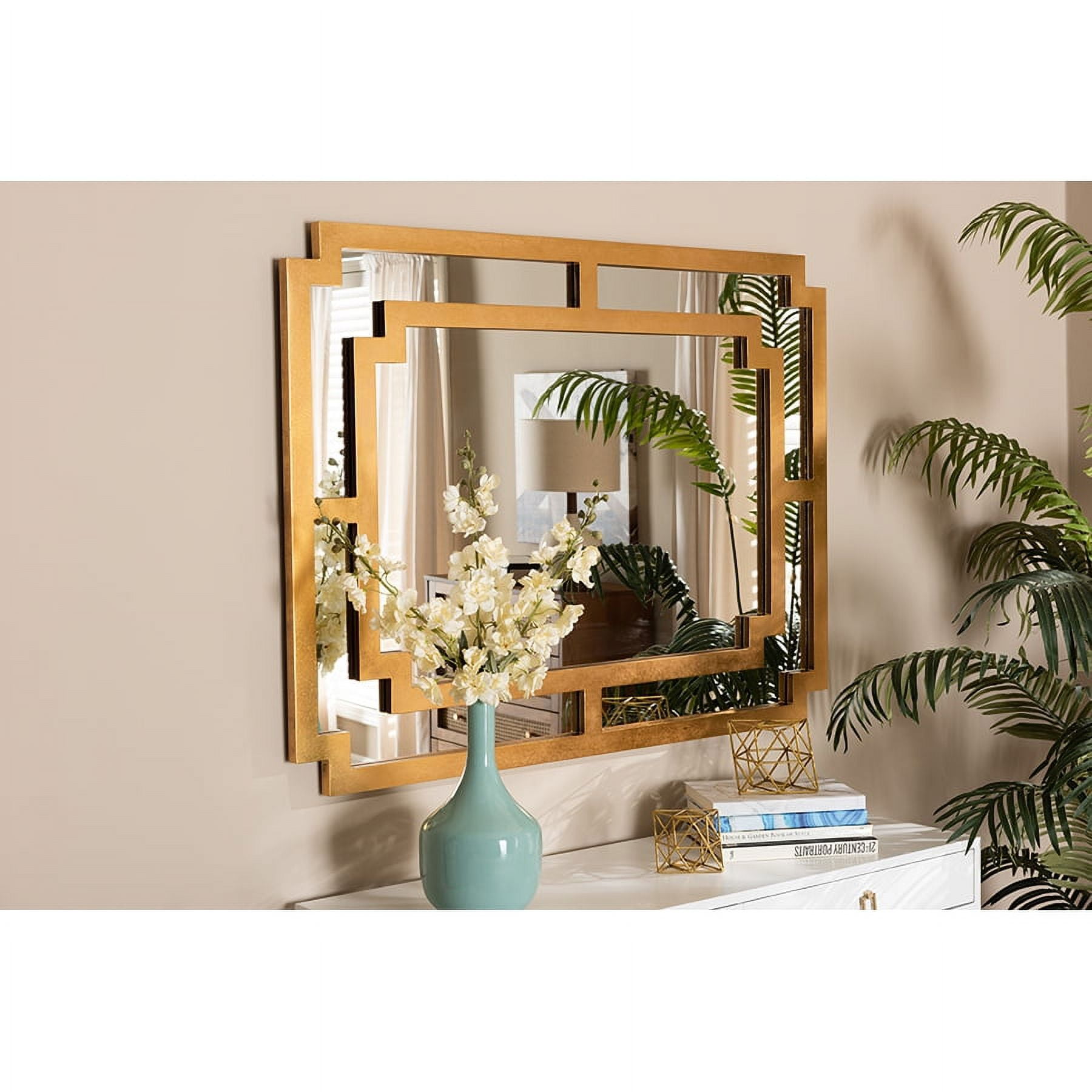 Baxton Studio Dayana Modern and Contemporary Antique Gold Finished Wood Accent Wall Mirror
